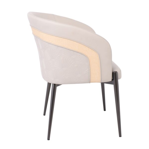 LENA Πολυθρόνα Μέταλλο Βαφή Μαύρο, Pu Μπεζ 60x60x80cm - Image 17