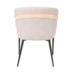 LENA Πολυθρόνα Μέταλλο Βαφή Μαύρο, Pu Μπεζ 60x60x80cm - Image 18