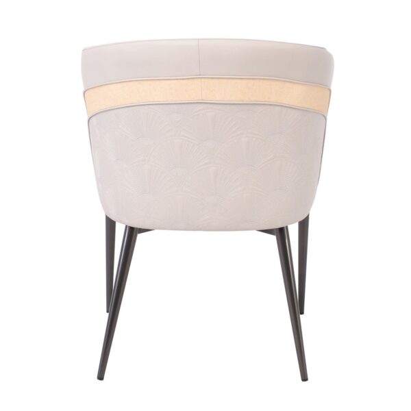 LENA Πολυθρόνα Μέταλλο Βαφή Μαύρο, Pu Μπεζ 60x60x80cm - Image 18