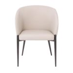 LENA Πολυθρόνα Μέταλλο Βαφή Μαύρο, Pu Μπεζ 60x60x80cm - Image 19