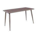 SERRANO Τραπέζι Κήπου-Βεράντας Μέταλλο Βαφή Sand Beige, Polywood Καρυδί 130x70x75cm - Image 8