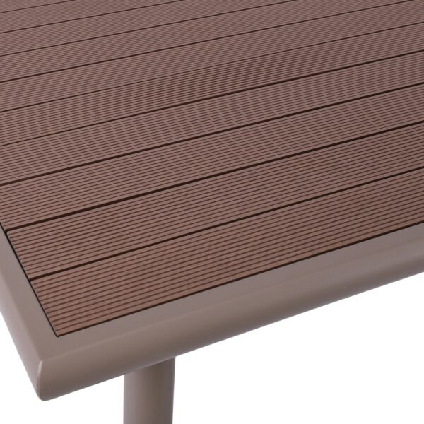 SERRANO Τραπέζι Κήπου-Βεράντας Μέταλλο Βαφή Sand Beige, Polywood Καρυδί 130x70x75cm - Image 9