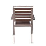 SERRANO Πολυθρόνα Κήπου Μέταλλο Βαφή Sand Beige, Polywood Καρυδί, Στοιβαζόμενη 56x64x88cm - Image 16