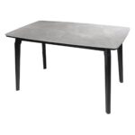 DALIN Τραπέζι Τραπεζαρίας- Κουζίνας, Ξύλο Μαύρο-Επιφάνεια Sintered Stone Grey Marble 130x80x74cm - Image 8