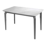 DALIN Τραπέζι Τραπεζαρίας- Κουζίνας, Ξύλο Γκρι-Επιφάνεια Sintered Stone White Marble 130x80x74cm - Image 8