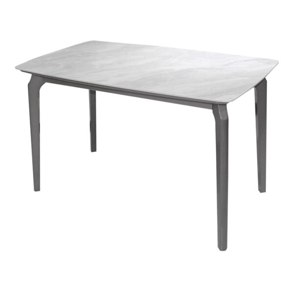 DALIN Τραπέζι Τραπεζαρίας- Κουζίνας, Ξύλο Γκρι-Επιφάνεια Sintered Stone White Marble 130x80x74cm - Image 8