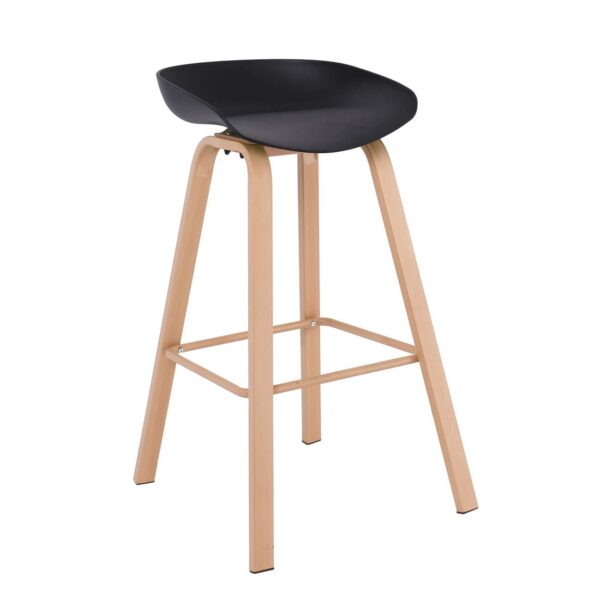 PENT Σκαμπό Bar, Μέταλλο Βαφή Φυσικό, PP Μαύρο 49x52x72/84cm - Image 14