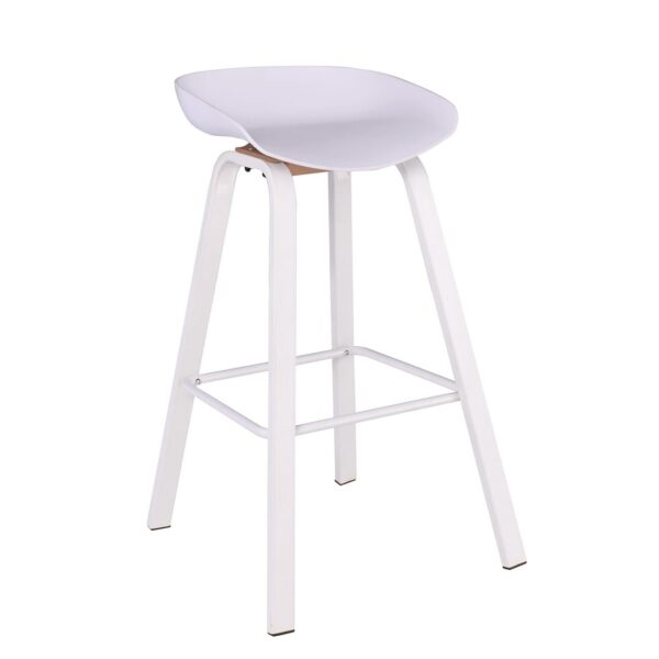 PENT Σκαμπό Bar, Μέταλλο Βαφή Άσπρο, PP Άσπρο 49x52x72/84cm - Image 14