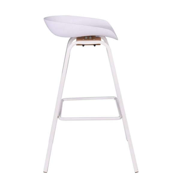 PENT Σκαμπό Bar, Μέταλλο Βαφή Άσπρο, PP Άσπρο 49x52x72/84cm - Image 15