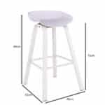 PENT Σκαμπό Bar, Μέταλλο Βαφή Άσπρο, PP Άσπρο 49x52x72/84cm - Image 18