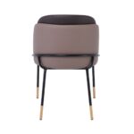 SELECT Καρέκλα Τραπεζαρίας- Κουζίνας, Μέταλλο Βαφή Μαύρο, Pu Cappuccino-Σκούρο Καφέ 54x58x78cm - Image 16