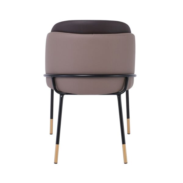 SELECT Καρέκλα Τραπεζαρίας- Κουζίνας, Μέταλλο Βαφή Μαύρο, Pu Cappuccino-Σκούρο Καφέ 54x58x78cm - Image 16