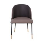 SELECT Καρέκλα Τραπεζαρίας- Κουζίνας, Μέταλλο Βαφή Μαύρο, Pu Cappuccino-Σκούρο Καφέ 54x58x78cm - Image 17