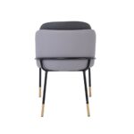 SELECT Καρέκλα Τραπεζαρίας- Κουζίνας, Μέταλλο Βαφή Μαύρο, Pu Ανοιχτό-Σκούρο Γκρι 56x54x78cm - Image 16