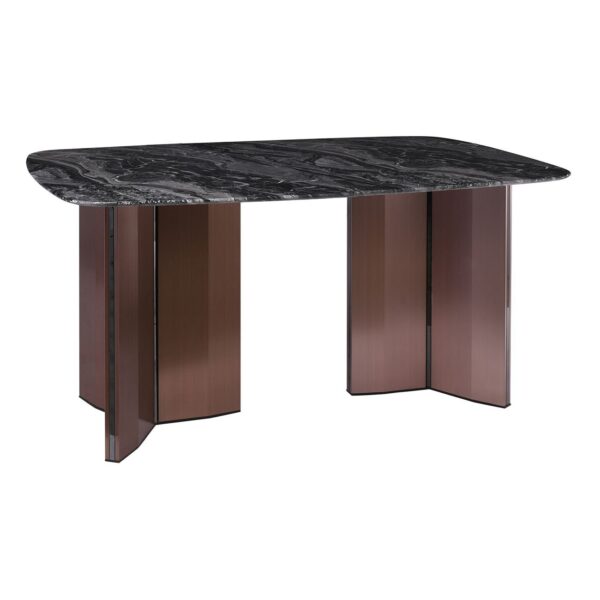 BARRY Τραπέζι Τραπεζαρίας, Επιφάνεια Μάρμαρο, Βάση Μέταλλο Απόχρωση Καρυδί 160x90x73cm - Image 6