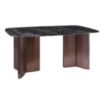 BARRY Τραπέζι Τραπεζαρίας, Επιφάνεια Μάρμαρο, Βάση Μέταλλο Απόχρωση Καρυδί 180x90x73cm - Image 6