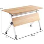 UNIT Γραφείο Η/Υ, Μέταλλο Βαφή Άσπρο, Melamine Απόχρωση Sonoma 120x55x75cm - Image 10