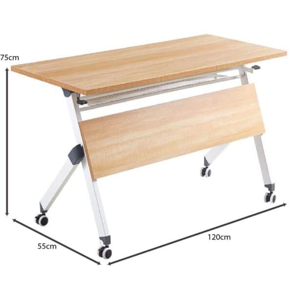 UNIT Γραφείο Η/Υ, Μέταλλο Βαφή Άσπρο, Melamine Απόχρωση Sonoma 120x55x75cm - Image 10