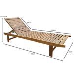 LUGANO Ξαπλώστρα χωρίς ρόδες, Ξύλο Acacia, Απόχρωση Φυσικό 62x196x33cm - Image 9