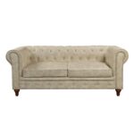 CHESTERFIELD York Kαναπές 3Θέσιος Σαλονιού - Καθιστικού, Ύφασμα Απόχρωση Μπεζ 190x82x77cm - Image 6
