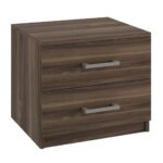 LIFE-W Κομοδίνο με 2 Συρτάρια, Απόχρωση Καρυδί 48x40x41cm - Image 5