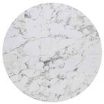 HPL (High Pressure Laminated) Επιφάνεια Τραπεζιού Απόχρωση White Marble, UV Φ70cm/12mm - Image 8