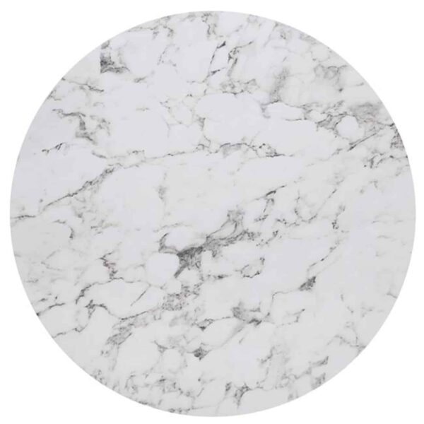 HPL (High Pressure Laminated) Επιφάνεια Τραπεζιού Απόχρωση White Marble, UV Φ70cm/12mm - Image 8