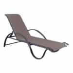 NEXT Ξαπλώστρα, Στοιβαζόμενη Αλουμίνιο Βαφή Ανθρακί Textilene Cappuccino 67x194x29/47cm - Image 8