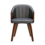 ENZO Πολυθρόνα Τραπεζαρίας Καρυδί, Pu Μαύρο 55x58x78cm - Image 14