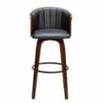 ENZO Σκαμπό Bar Καρυδί, Pu Μαύρο 50x50x78/103cm - Image 14