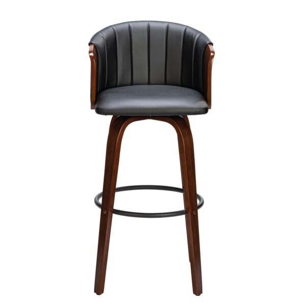 ENZO Σκαμπό Bar Καρυδί, Pu Μαύρο 50x50x78/103cm - Image 14