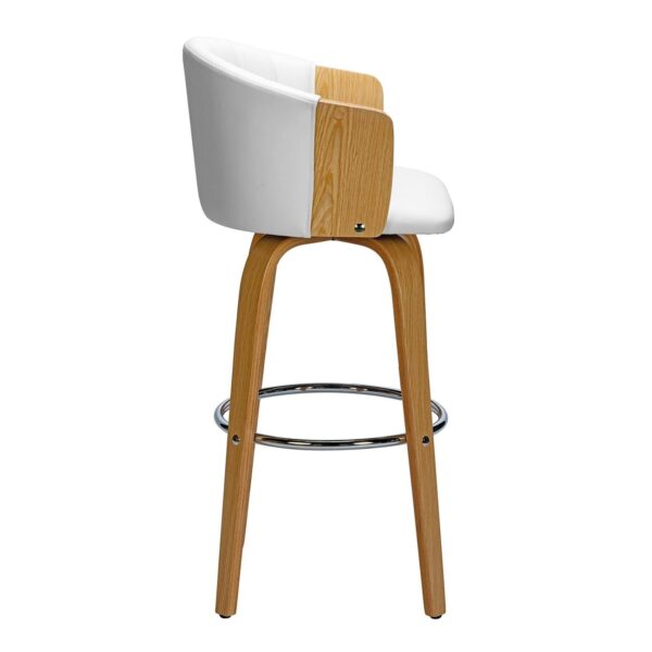 ENZO Σκαμπό Bar Φυσικό, Pu Άσπρο 50x50x78/103cm - Image 13