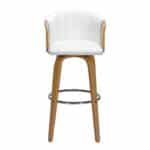 ENZO Σκαμπό Bar Φυσικό, Pu Άσπρο 50x50x78/103cm - Image 14