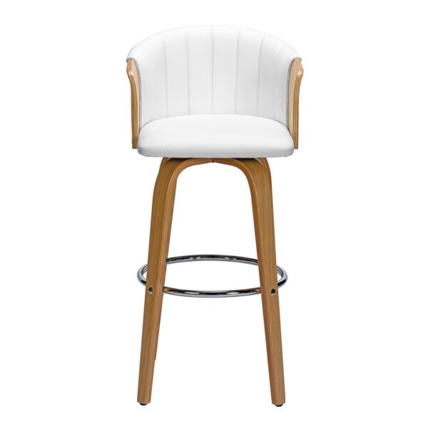 ENZO Σκαμπό Bar Φυσικό, Pu Άσπρο 50x50x78/103cm - Image 14