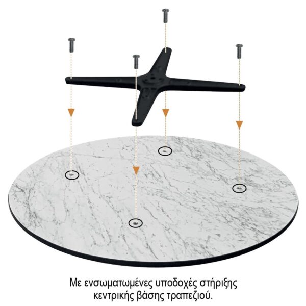 HPL (High Pressure Laminated) Επιφάνεια Τραπεζιού Απόχρωση Black Marble, UV 60x80cm/12mm - Image 9