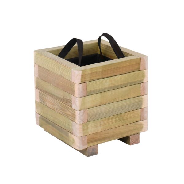FLOWER POT WOOD Γλάστρα, Εμποτισμού Pine, Απόχρωση Φυσικό, 30x30x32cm 30x30x32cm - Image 6