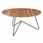 BORAL-W Τραπεζάκι Σαλονιού Καθιστικού, Μέταλλο Βαφή Μαύρο, Ξύλο Ακακία Φυσικό Φ80cm H.40cm - Image 6