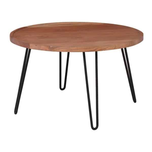 MATRI-W Τραπεζάκι Σαλονιού Καθιστικού, Μέταλλο Βαφή Μαύρο, Ξύλο Ακακία Φυσικό Φ76xH.45cm - Image 6