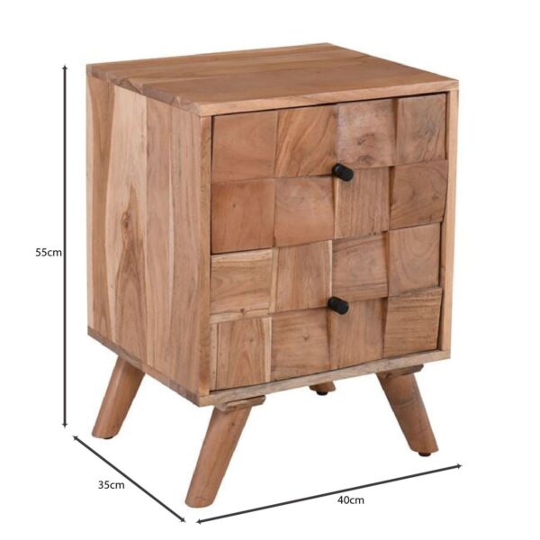 TEKA-W Κομοδίνο Ξύλο Ακακία Φυσικό 40x35x55cm - Image 7