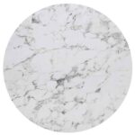 HPL (High Pressure Laminated) Επιφάνεια Τραπεζιού Απόχρωση White Marble, UV Φ120cm/12mm - Image 6