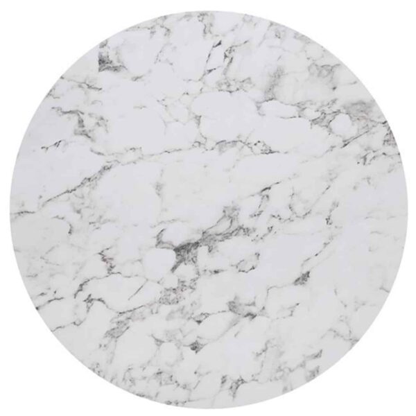 HPL (High Pressure Laminated) Επιφάνεια Τραπεζιού Απόχρωση White Marble, UV Φ120cm/12mm - Image 6