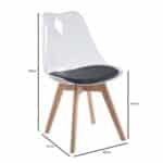 MARTIN Καρέκλα Ξύλο, PET Clear, PU Μαύρο, Μονταρισμένη Ταπετσαρία 49x57x82cm - Image 15