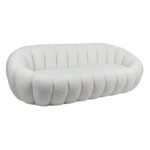 BEVERLY Καναπές 3θ - Σαλονιού - Καθιστικού, Teddy Ύφασμα Άσπρο 199x96x62cm - Image 6