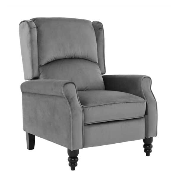 SIMPLE Relax Πολυθρόνα Μπερζέρα Σαλονιού, Καθιστικού, Ύφασμα Velure Γκρι 72x84x97cm - Image 18