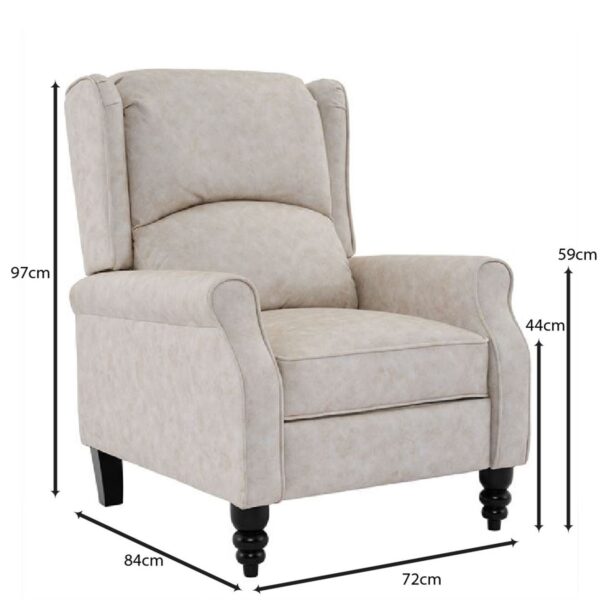 SIMPLE Relax Πολυθρόνα Μπερζέρα Σαλονιού, Καθιστικού, Ύφασμα Απόχρωση Antique Εκρού 72x84x97cm - Image 24