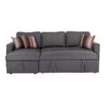 MONTREAL-W Καναπές - Κρεβάτι Γωνία Αναστρέψιμη με Χώρο Αποθήκευσης, Ύφασμα Γκρι 219x144x64x80cm Bed:144x198cm - Image 17