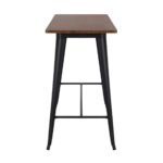RELIX Wood Dark Oak Τραπέζι Bar-Pro, Μέταλλο Βαφή Μαύρο 120x60x102cm - Image 11