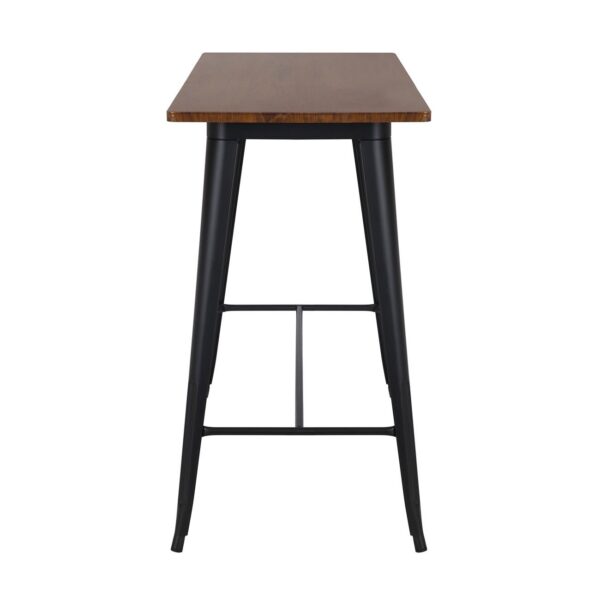 RELIX Wood Dark Oak Τραπέζι Bar-Pro, Μέταλλο Βαφή Μαύρο 120x60x102cm - Image 11