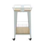 RELIX Trolley Bar-Pro Μέταλλο Βαφή Άσπρο, MDF Απόχρωση Φυσικό 86x51x86cm - Image 13
