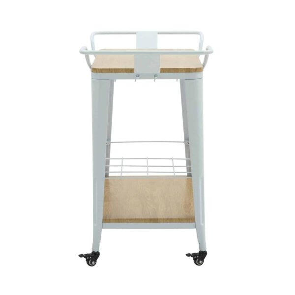 RELIX Trolley Bar-Pro Μέταλλο Βαφή Άσπρο, MDF Απόχρωση Φυσικό 86x51x86cm - Image 13